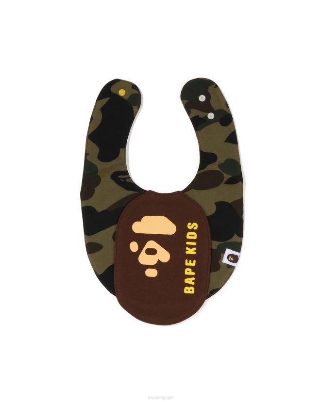 1er bavoir motif tête camo A Bathing Ape enfants ZHX6N41287 armée verte