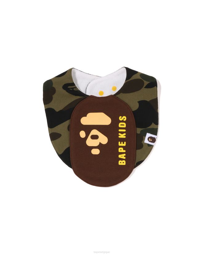 1er bavoir motif tête camo A Bathing Ape enfants ZHX6N41287 armée verte