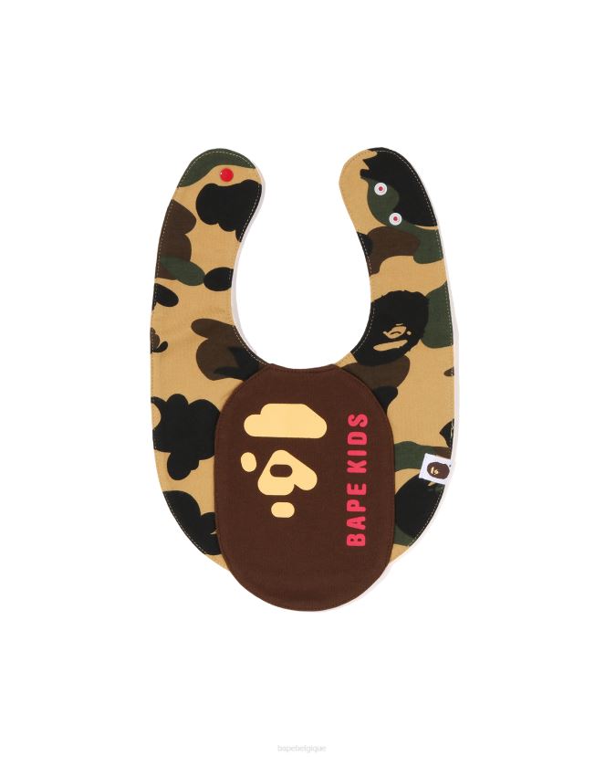 1er bavoir motif tête camo A Bathing Ape enfants ZHX6N41288 jaune