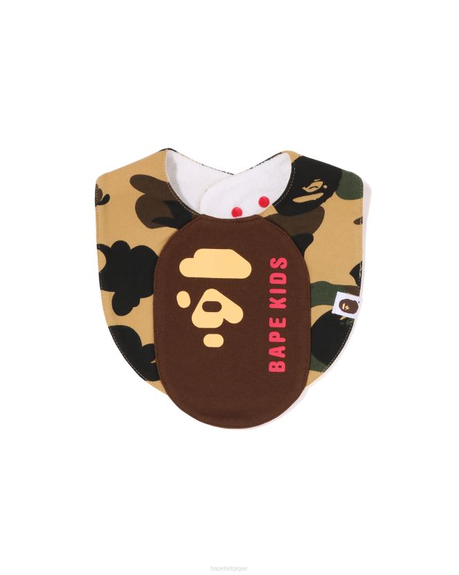 1er bavoir motif tête camo A Bathing Ape enfants ZHX6N41288 jaune