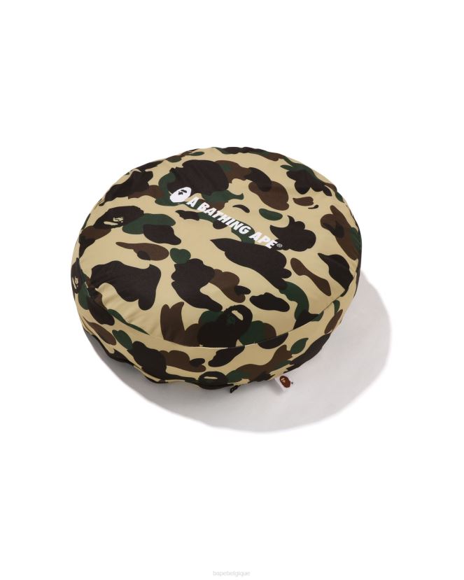 1er coussin de perles duveteuses cercle camo A Bathing Ape Hommes ZHX6N4488 jaune