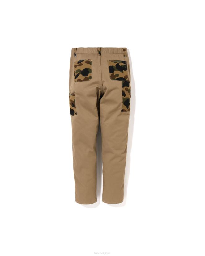 1er pantalon de peintre camo jr A Bathing Ape enfants ZHX6N41497 beige