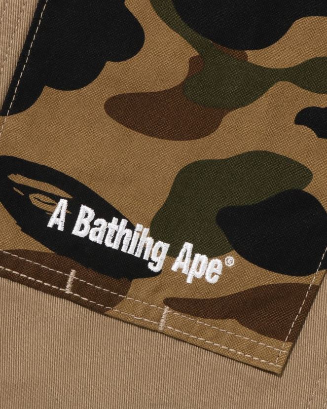 1er pantalon de peintre camo jr A Bathing Ape enfants ZHX6N41497 beige