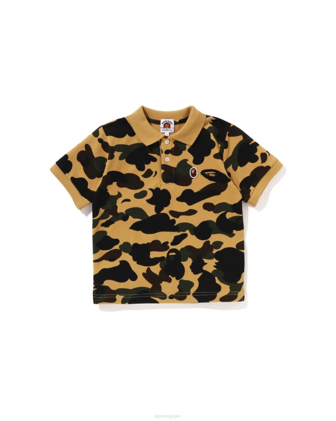 1er polo camouflage à un point A Bathing Ape enfants ZHX6N41305 jaune
