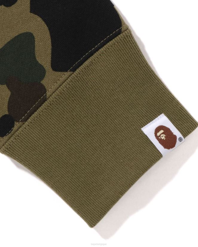 1er ras du cou camouflage A Bathing Ape Hommes ZHX6N4366 armée verte