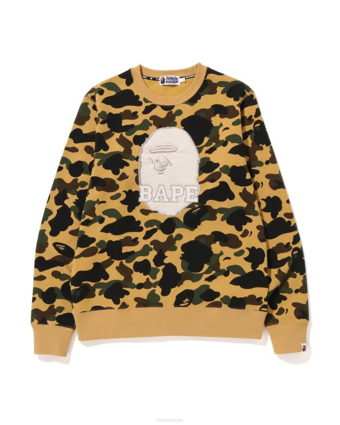 1er ras du cou camouflage A Bathing Ape Hommes ZHX6N4367 jaune