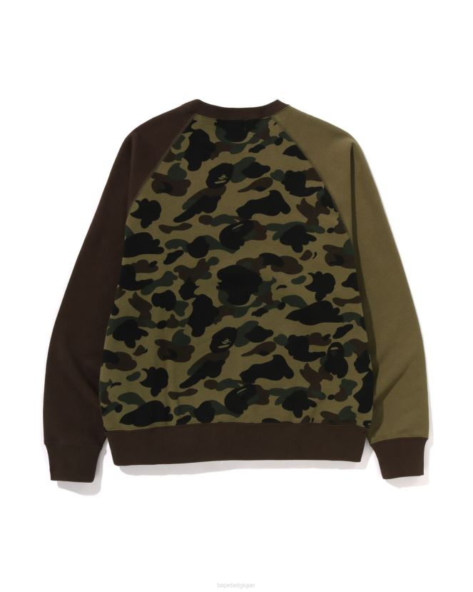 1st camo crazy coupe décontractée ras du cou A Bathing Ape Hommes ZHX6N4286 armée verte
