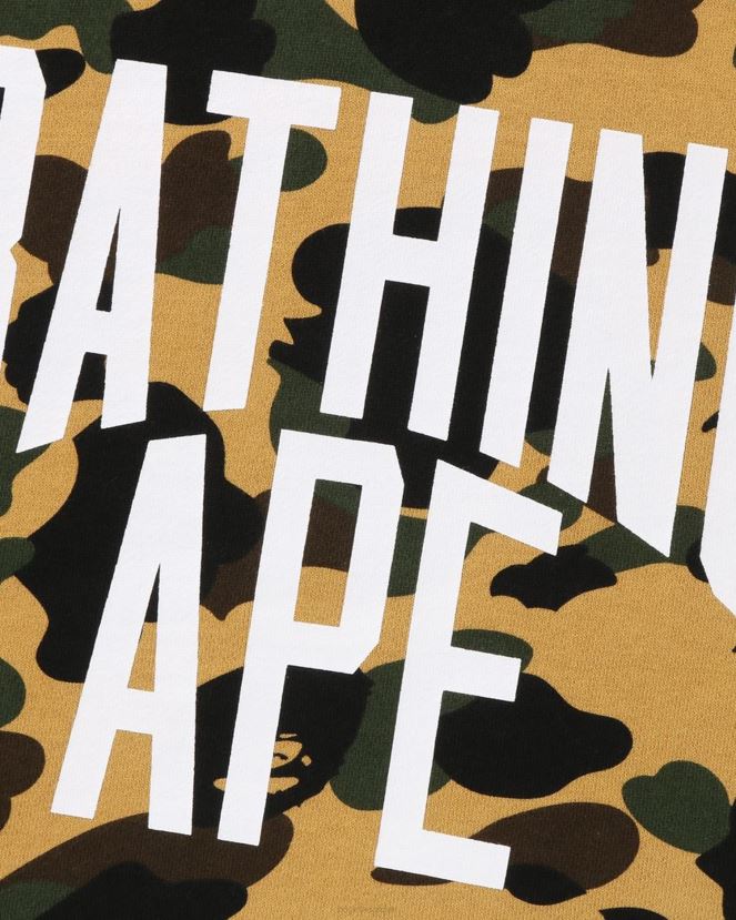 1st camo crazy coupe décontractée ras du cou A Bathing Ape Hommes ZHX6N4287 jaune