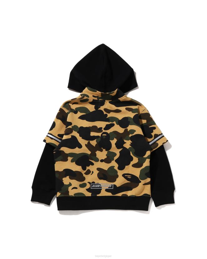 1st camo racing sweat à capuche superposé A Bathing Ape enfants ZHX6N41669 jaune