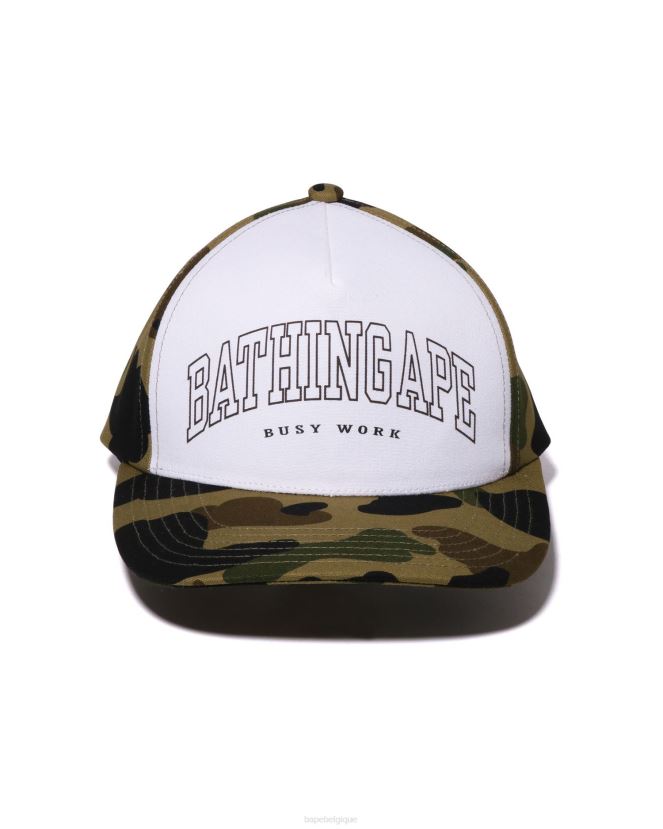 1ère casquette camouflage A Bathing Ape Hommes ZHX6N4471 armée verte