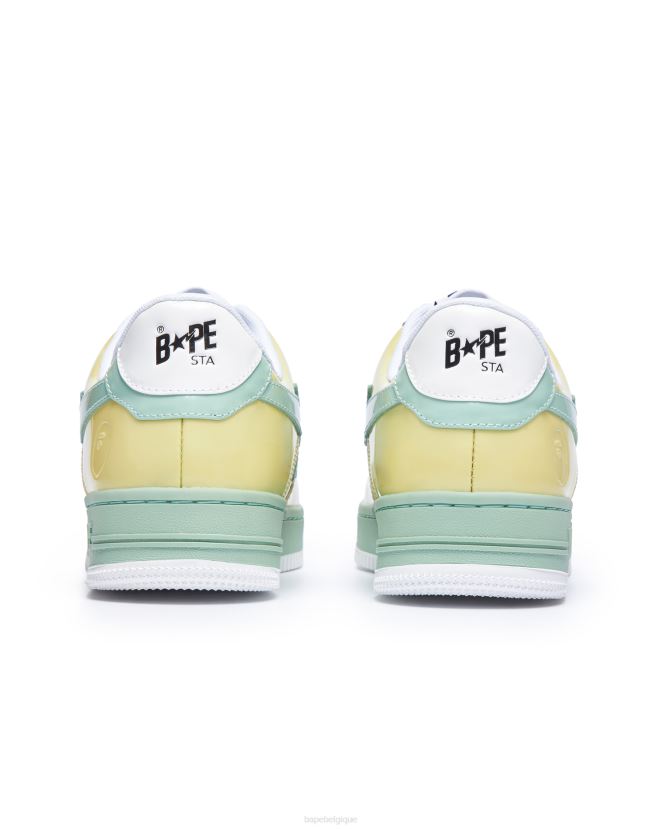 2 l1 A Bathing Ape femmes ZHX6N41234 jaune pastel