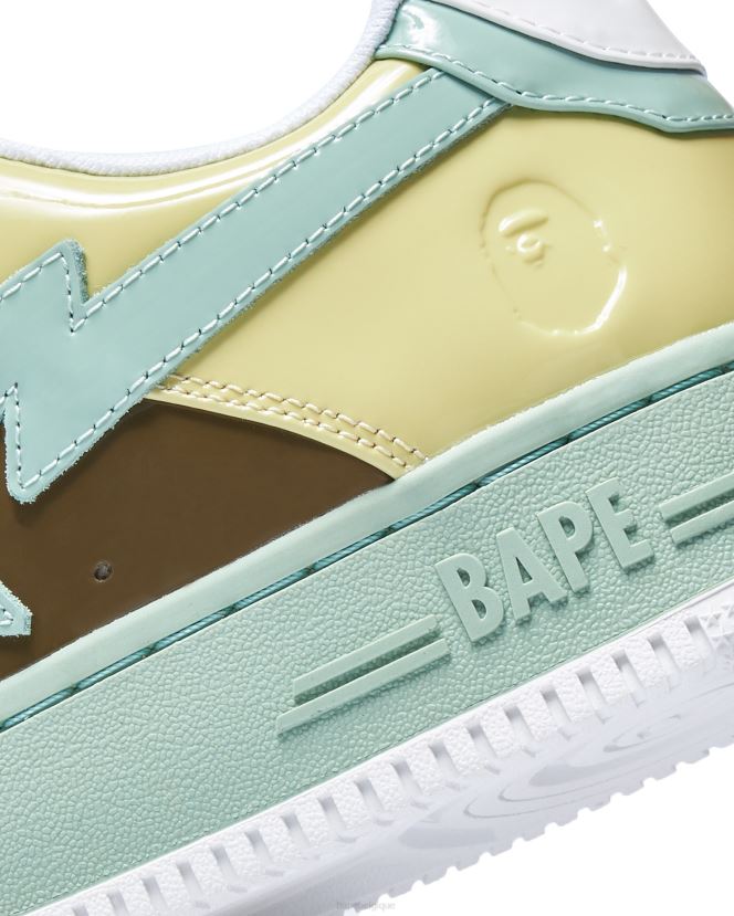 2 l1 A Bathing Ape femmes ZHX6N41234 jaune pastel