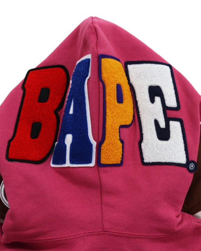2e sweat à capuche entièrement zippé A Bathing Ape femmes ZHX6N41037 rose carmin