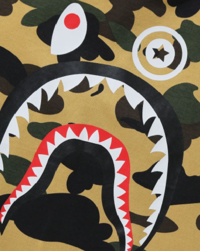 T-shirt à manches 3/4 1st camo shark A Bathing Ape enfants ZHX6N41788 jaune