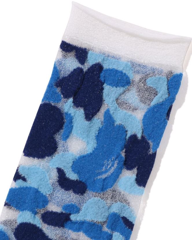 abc camo clair chaussettes A Bathing Ape femmes ZHX6N41065 bleu clair