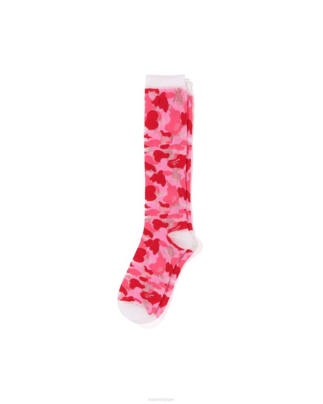 abc camo clair chaussettes A Bathing Ape femmes ZHX6N41066 rose