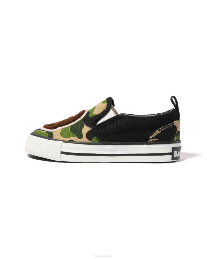 abc camo head patch sans lacets A Bathing Ape enfants ZHX6N41618 armée verte