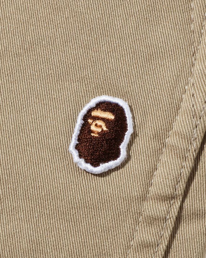abc camo pantalon à revers jr A Bathing Ape enfants ZHX6N41682 beige