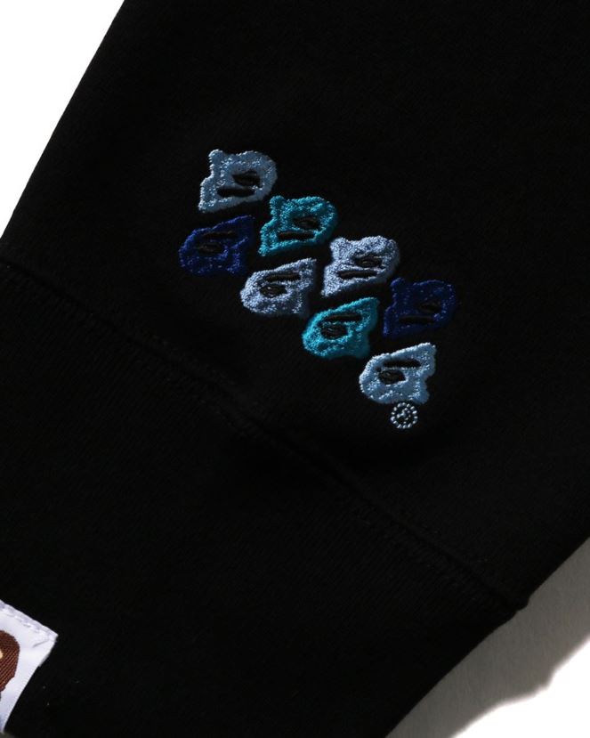 abc camo patch coupe décontractée ras du cou A Bathing Ape Hommes ZHX6N4199 noir