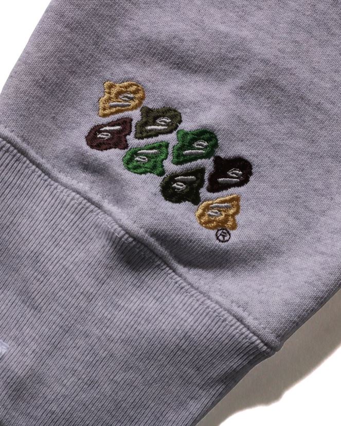 abc camo patch coupe décontractée ras du cou A Bathing Ape Hommes ZHX6N4200 gris