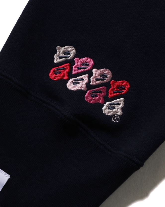 abc camo patch coupe décontractée ras du cou A Bathing Ape Hommes ZHX6N4201 bleu marine