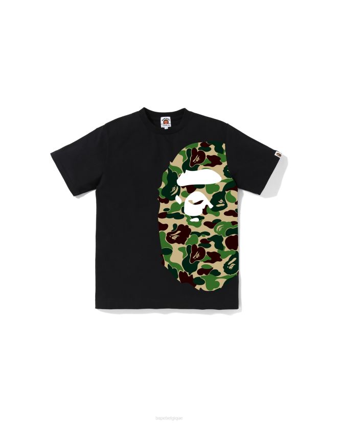 abc camo side t-shirt grosse tête jr A Bathing Ape enfants ZHX6N41282 noir