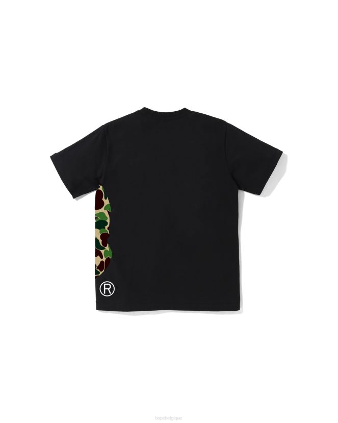 abc camo side t-shirt grosse tête jr A Bathing Ape enfants ZHX6N41282 noir
