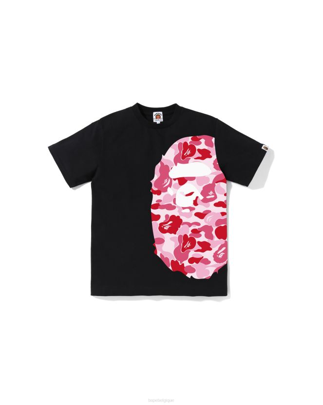 abc camo side t-shirt grosse tête jr A Bathing Ape enfants ZHX6N41283 noir