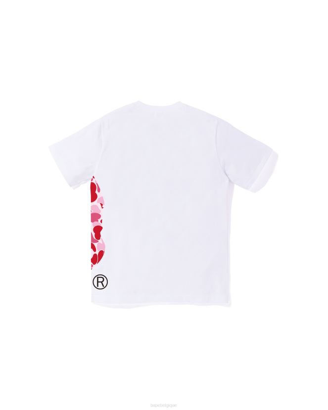 abc camo side t-shirt grosse tête jr A Bathing Ape enfants ZHX6N41286 blanc