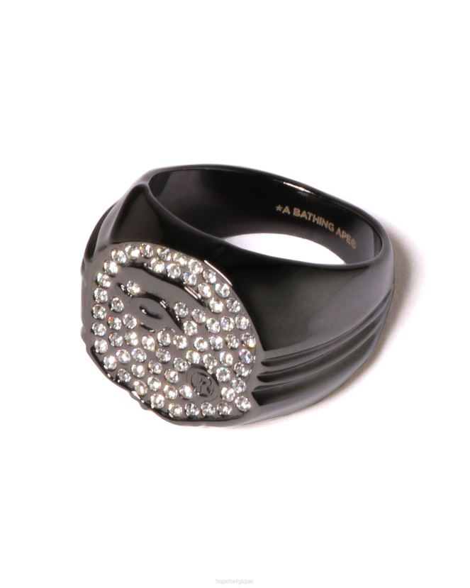 anneau de tête de strass A Bathing Ape Hommes ZHX6N4605 noir
