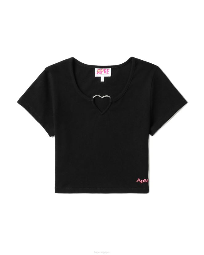 bague en métal en forme de cœur A Bathing Ape femmes ZHX6N4839 noir