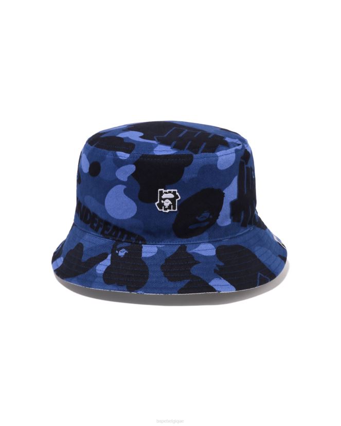 bob en flanelle camo couleur x undftd A Bathing Ape Hommes ZHX6N4519 bleu marine