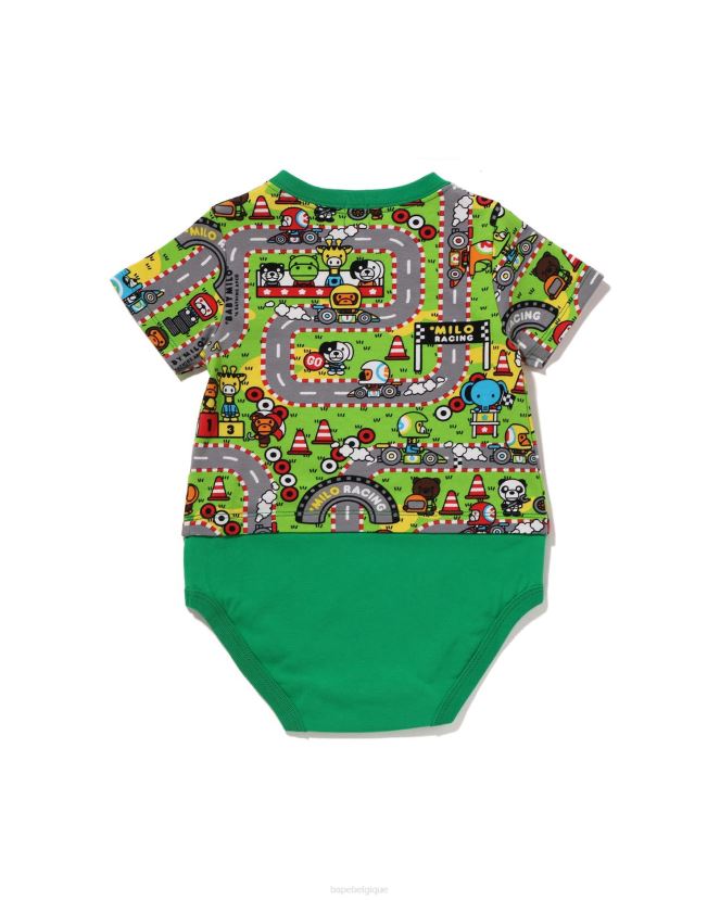 body de course bébé milo A Bathing Ape enfants ZHX6N41611 émeraude