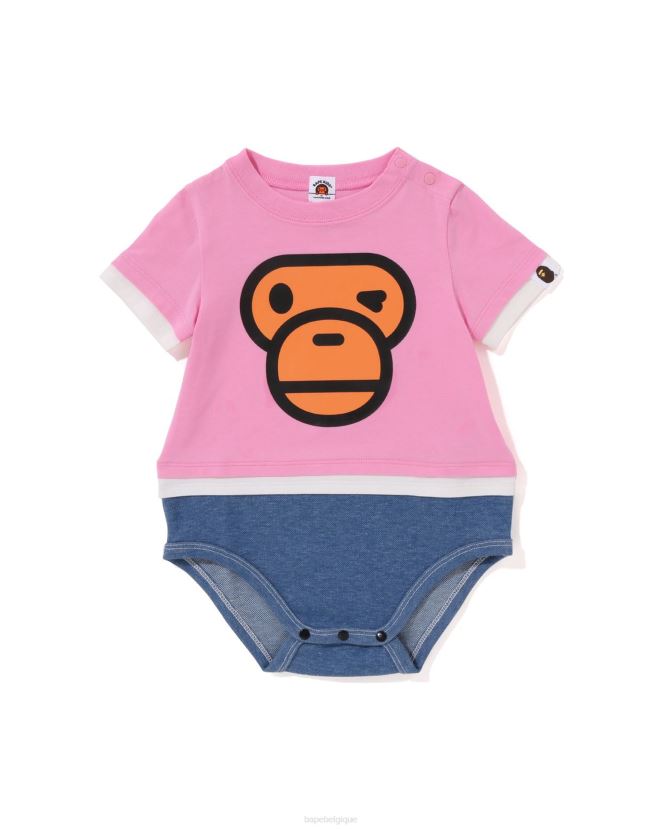 body milo à superpositions pour bébé A Bathing Ape enfants ZHX6N41702 rose