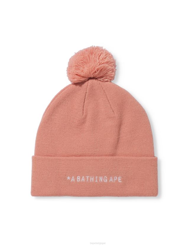 bonnet en tricot A Bathing Ape Hommes ZHX6N4639 rose