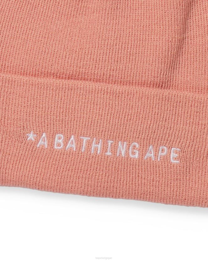 bonnet en tricot A Bathing Ape Hommes ZHX6N4639 rose