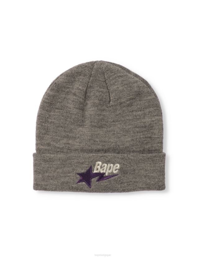 bonnet en tricot A Bathing Ape Hommes ZHX6N4641 gris