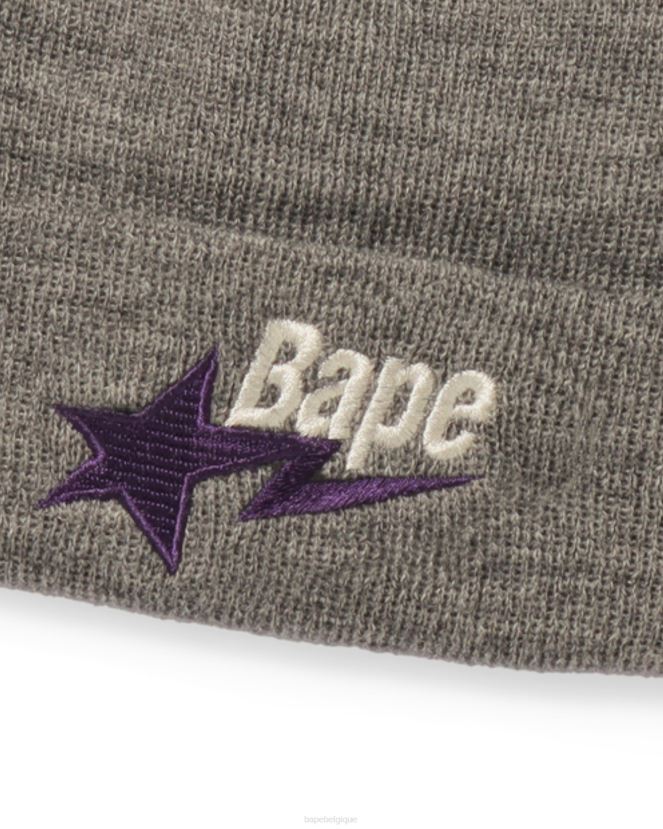 bonnet en tricot A Bathing Ape Hommes ZHX6N4641 gris