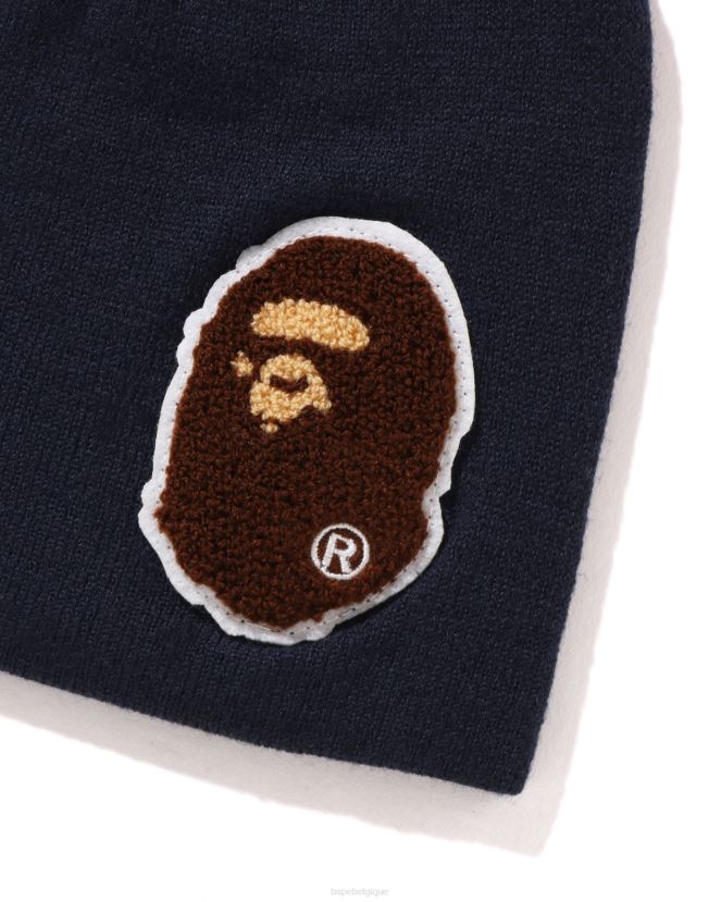 bonnet en tricot grosse tête A Bathing Ape Hommes ZHX6N4591 bleu