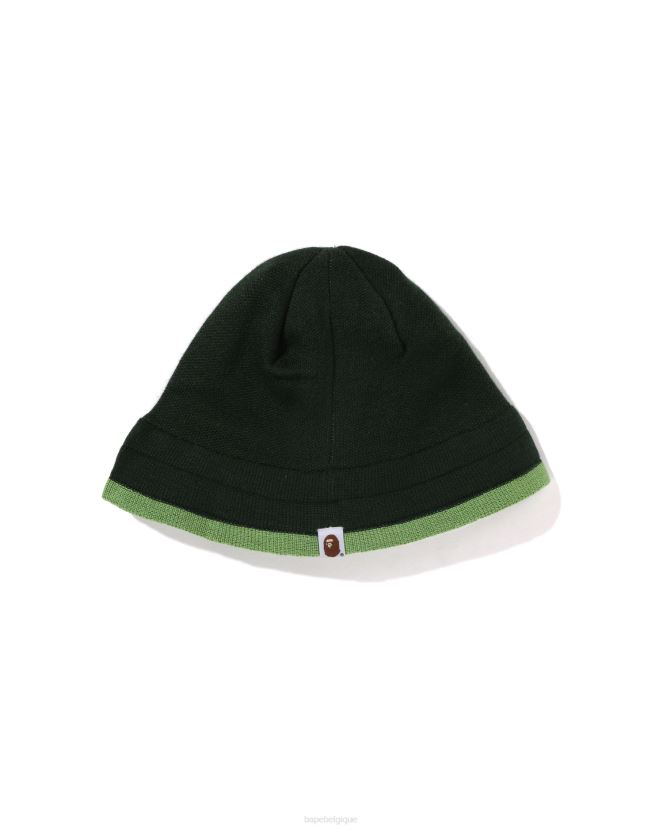 bonnet en tricot visage A Bathing Ape femmes ZHX6N41106 jungle profonde