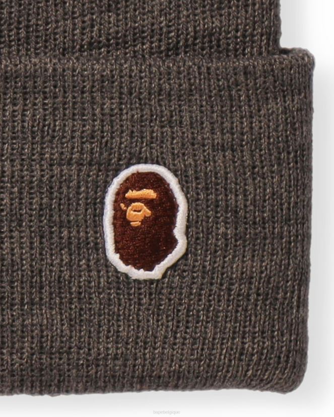 bonnet en tricot à un point A Bathing Ape Hommes ZHX6N4626 gris