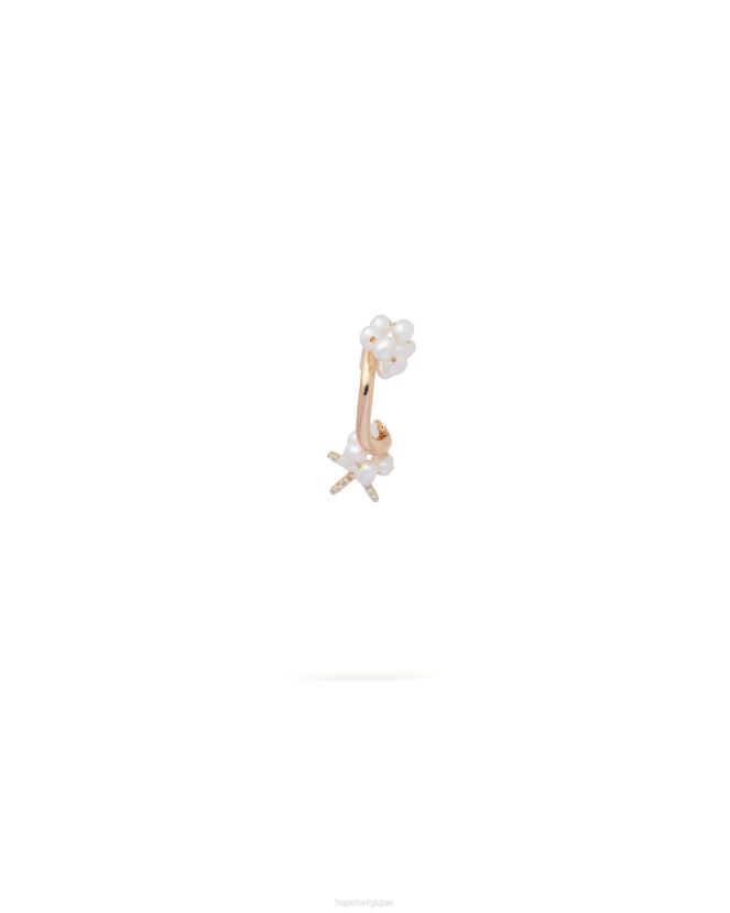 boucle d\oreille clip perle A Bathing Ape femmes ZHX6N41120 or
