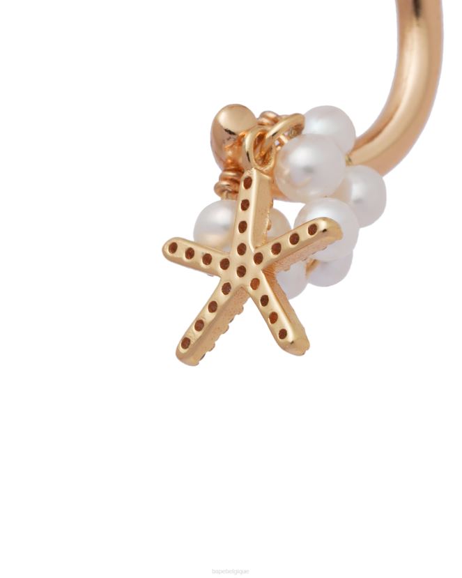 boucle d\oreille clip perle A Bathing Ape femmes ZHX6N41120 or