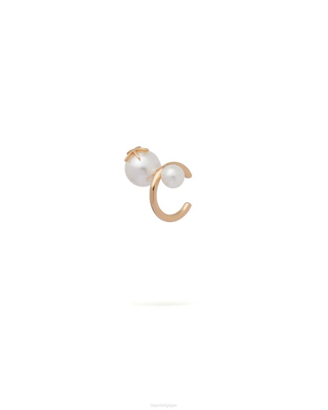 boucle doreille clip perle et étoile A Bathing Ape femmes ZHX6N41127 or