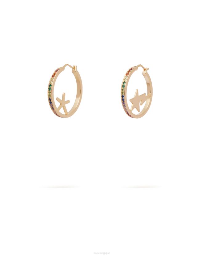 boucles doreilles créoles à logo A Bathing Ape femmes ZHX6N41113 or