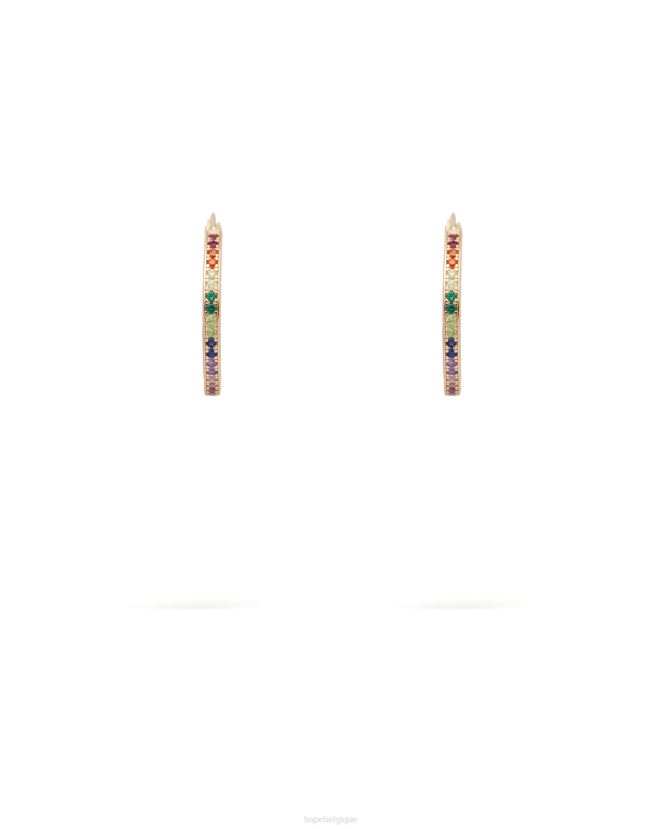boucles d\oreilles créoles à logo A Bathing Ape femmes ZHX6N41113 or