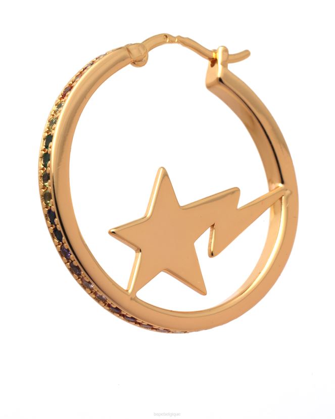 boucles d\oreilles créoles à logo A Bathing Ape femmes ZHX6N41113 or