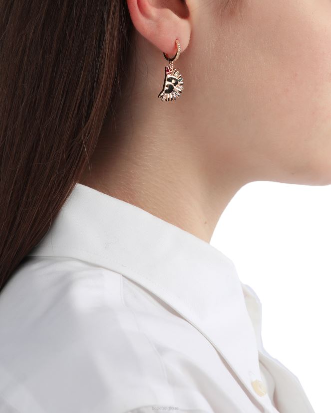 boucles d\oreilles dorées à ornements en cristal A Bathing Ape femmes ZHX6N41111 or