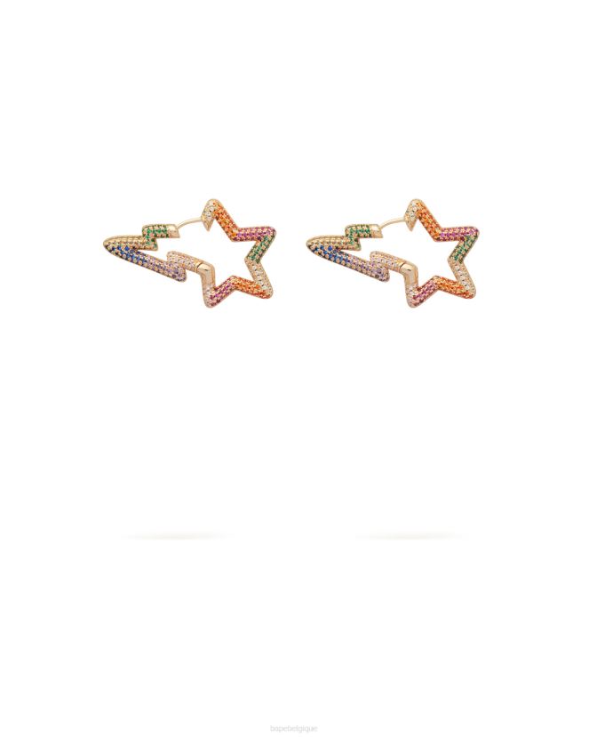 boucles doreilles en cristal à logo A Bathing Ape femmes ZHX6N41112 or