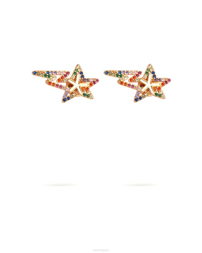 boucles doreilles en cristal à logo A Bathing Ape femmes ZHX6N41123 or
